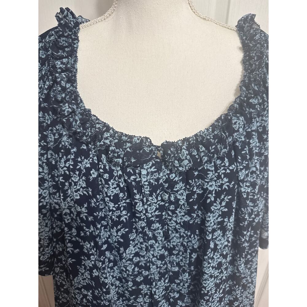 Anthropologie Short-Sleeve Keyhole Swing Women's Tunic Mini Dress Size XL Flowey - Picture 3 of 14